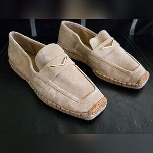 Vince Camuto Beige Suede Loafers NWOT